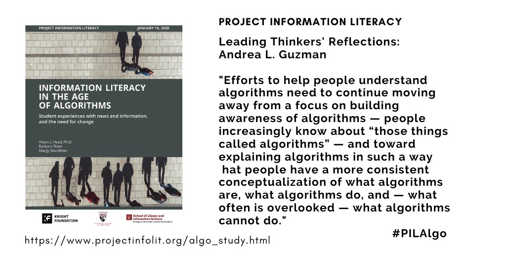 "Efforts to help people understand algorithms need to continue moving away from a focus on building awareness of algorithms — people increasingly know about “those things called algorithms” — and toward explaining algorithms in such a way  hat people have a more consistent conceptualization of what algorithms are, what algorithms do, and — what often is overlooked — what algorithms cannot do."
