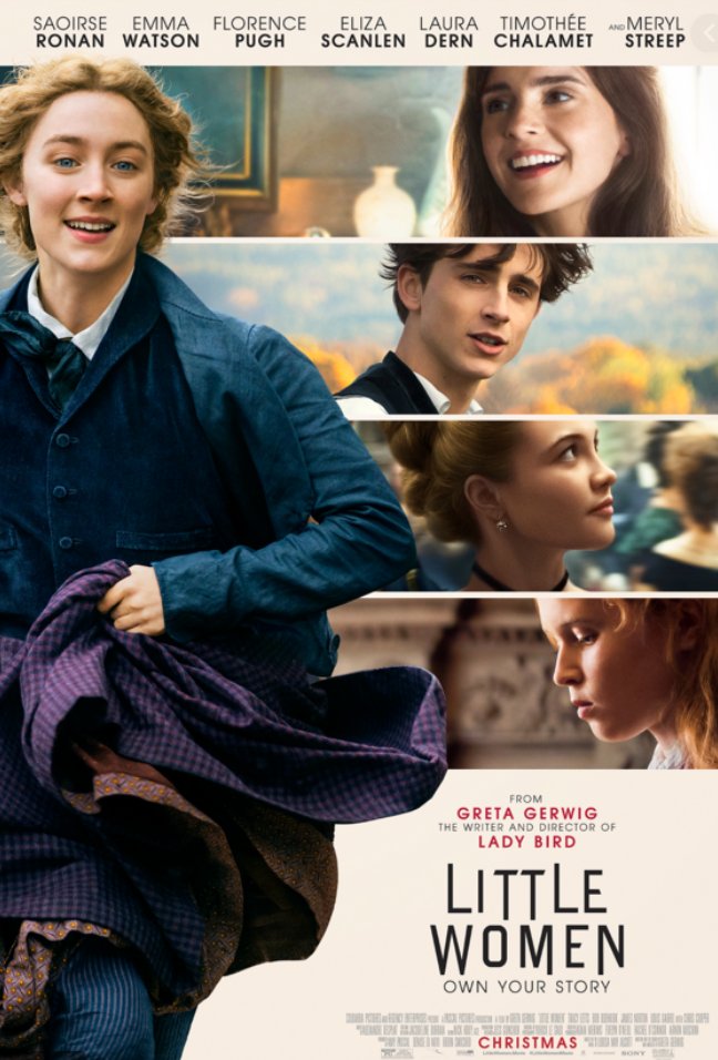 ShelleyHass's tweet photo. There was no accidental ticket mix up with my 2nd trip to the cinema this morning to see "Little Women". A breathtaking examination of 4 young women in their struggle to seek their true selves, whilst chasing their dreams! #LittleWomenFilm #beautifulmasterpiece https://t.co/ahCGUGzIWa