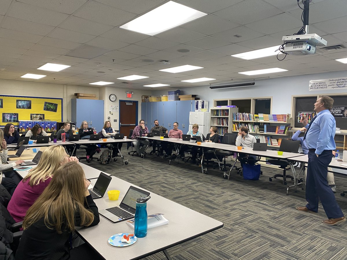 STMATeachLearn's tweet photo. The Media Specialists and Technology Coaches met recently to plan and coordinate the Technology Integration efforts in our district.  #knightspride https://t.co/B9afmQx1HH