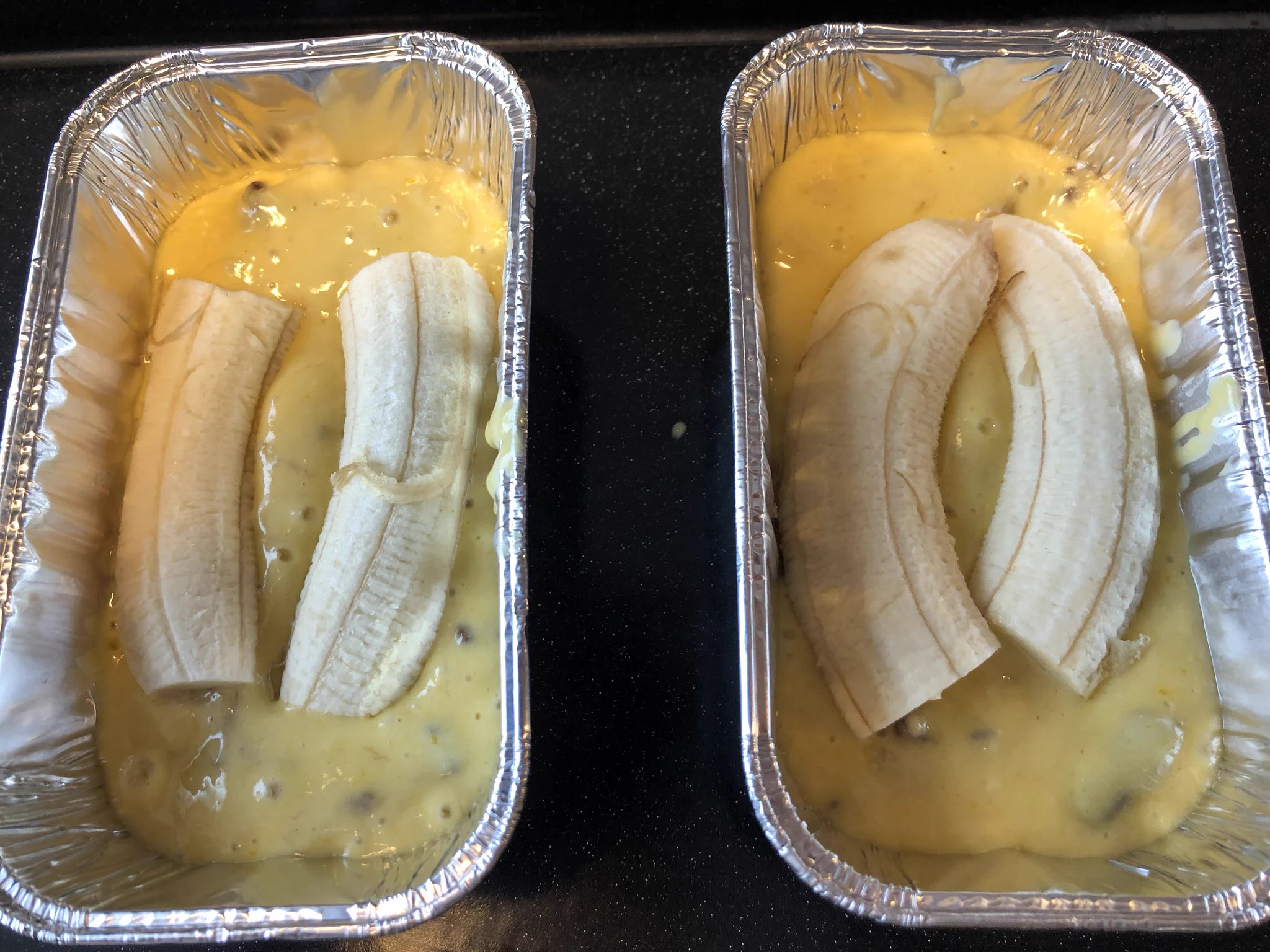 小さい入れ物しかなかったので、2つに分けて焼きました😋  