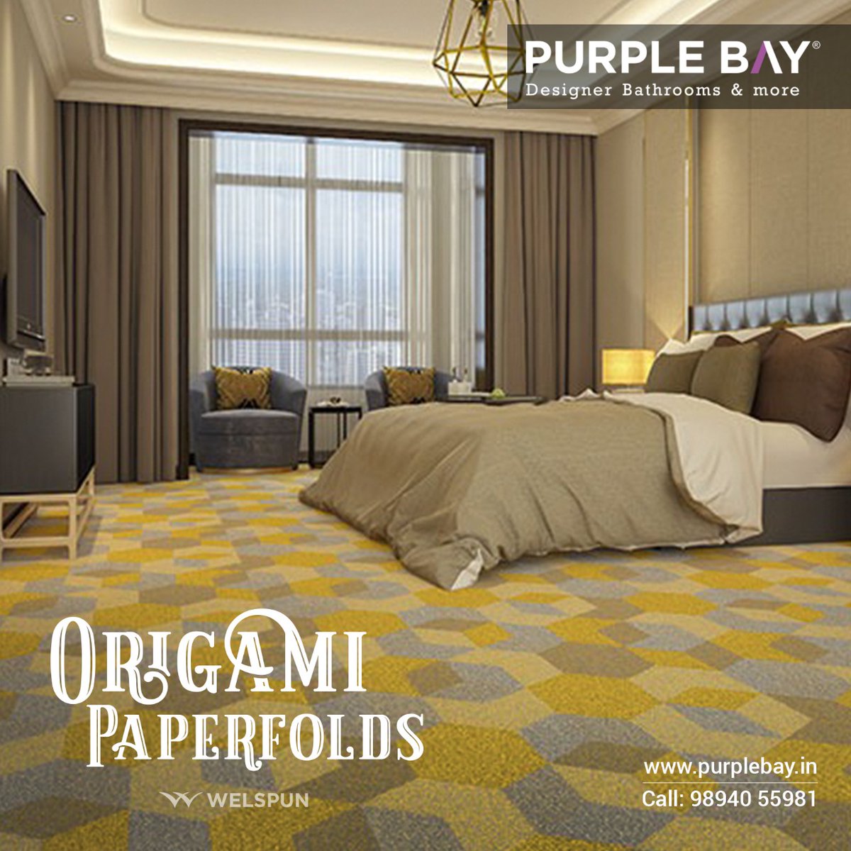 Experience the true essence of #origami inspired flooring designs.

For enquiries, call us on 98940 55981 or visit our showroom @ R.S.Puram, Coimbatore.
.
.
#Purplebay #Coimbatore #FlooringMadeEasy #WelspunFlooring #WelspunGroup #FutureOfFlooring #Homedecor