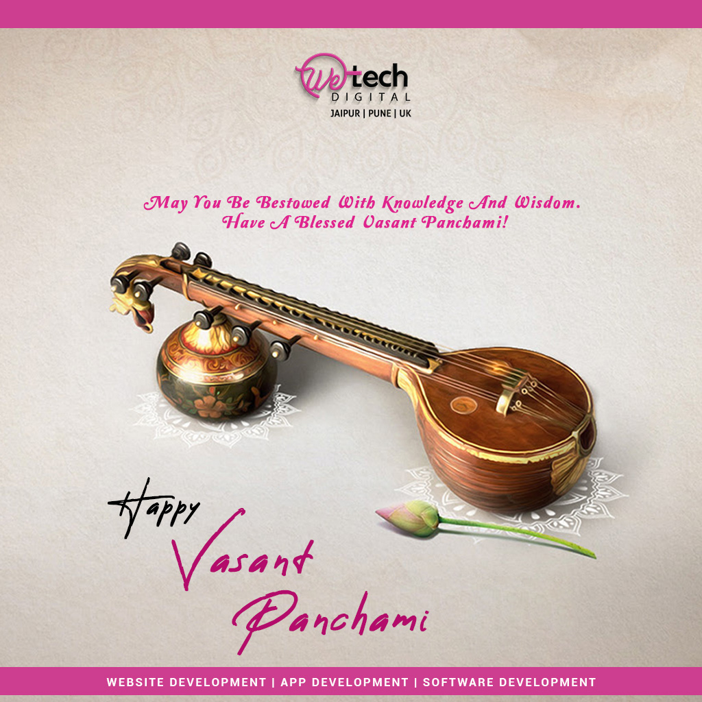 WetechDigital's tweet photo. Wishing you Happiness, Good fortune, Success, Peace, & Progress on the occasion of Basant Panchami.
Happy Vasant Panchami 2020
#basantpanchami #vasantpanchami #springstarts #springseason2020 #spring https://t.co/iDmW2dtQBg
