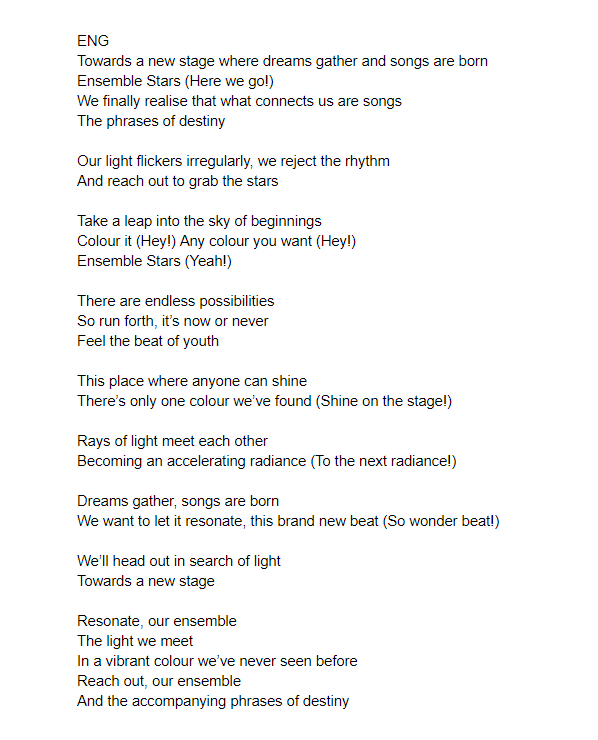 Azura アズラ 3 3 3 6 Brand New Stars Lyrics In Japanese English And Romaji Now You Can Sing Along To The Awesome New Enstars Opening ᕕ ᐛ ᕗ T Co Oyzsordeiq