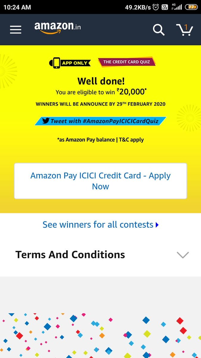 twittsmona's tweet photo. @amazonIN 
#amazonpayicicicardquiz https://t.co/wiPBHrD8KS