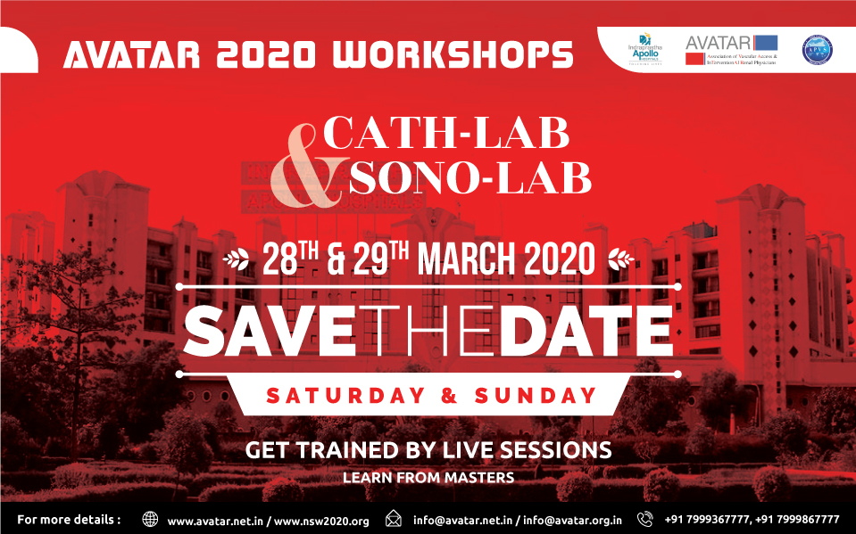 AVATAROrg's tweet photo. #Saveyourdates for the AVATAROrg workshops on 28th and 29th #March 2020.
For further details visit: https://t.co/GsuceSSaNW
#Nephavatar #Nephrology #Nephjockey #Nephrologist #Sonolab #delhinephrologysociety #Indiansocietyofnephrology
@isn_india @ISNeducation @ISNkidneycare https://t.co/eJD0uX9ZoY