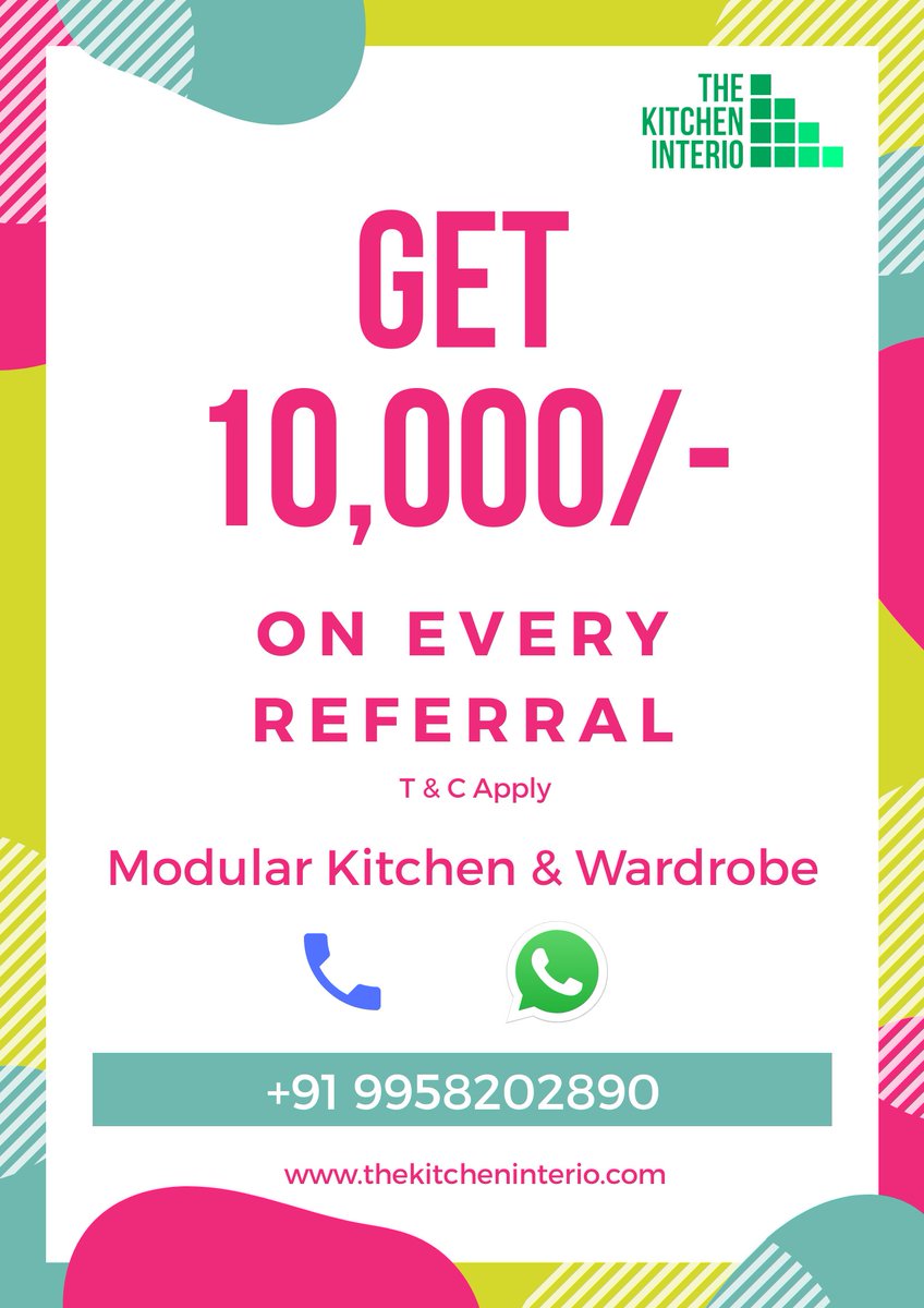 the_interio's tweet photo. Referral Scheme...
GET FLAT 10,000/- on every referral
Call Now: +91 9958202890
#interiordesigner #homedesign #interior #interiordesign #moderndesign #modern #decoration #furniture #modularkitchen #kitchendesign #decor #homedecor #tvunit #kitchencabinets #modernkitchen #kitchen https://t.co/hGIGqMx8ei