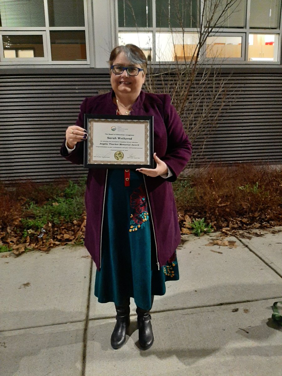 A touching recognition of Angela Thacker Memorial Award winner, Sarah Wethered, by the New Westminster SD trustees.