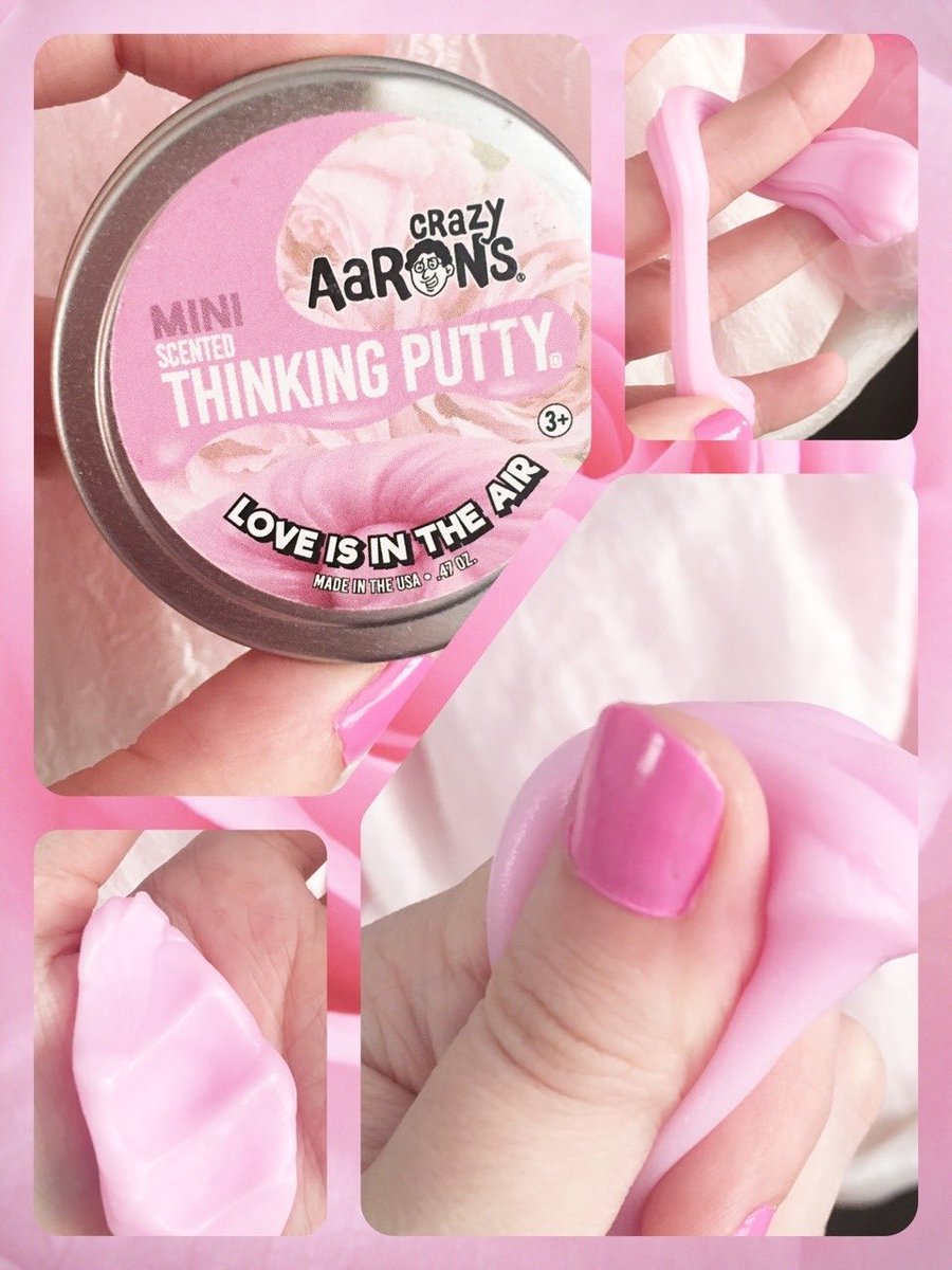 PinkPearlSim's tweet image. I like to chill before bed with something soft and scented. Recently it’s been a mini tin of Rose Scented silly putty from Crazy Aaron’s #putty #crazyaarons #stim