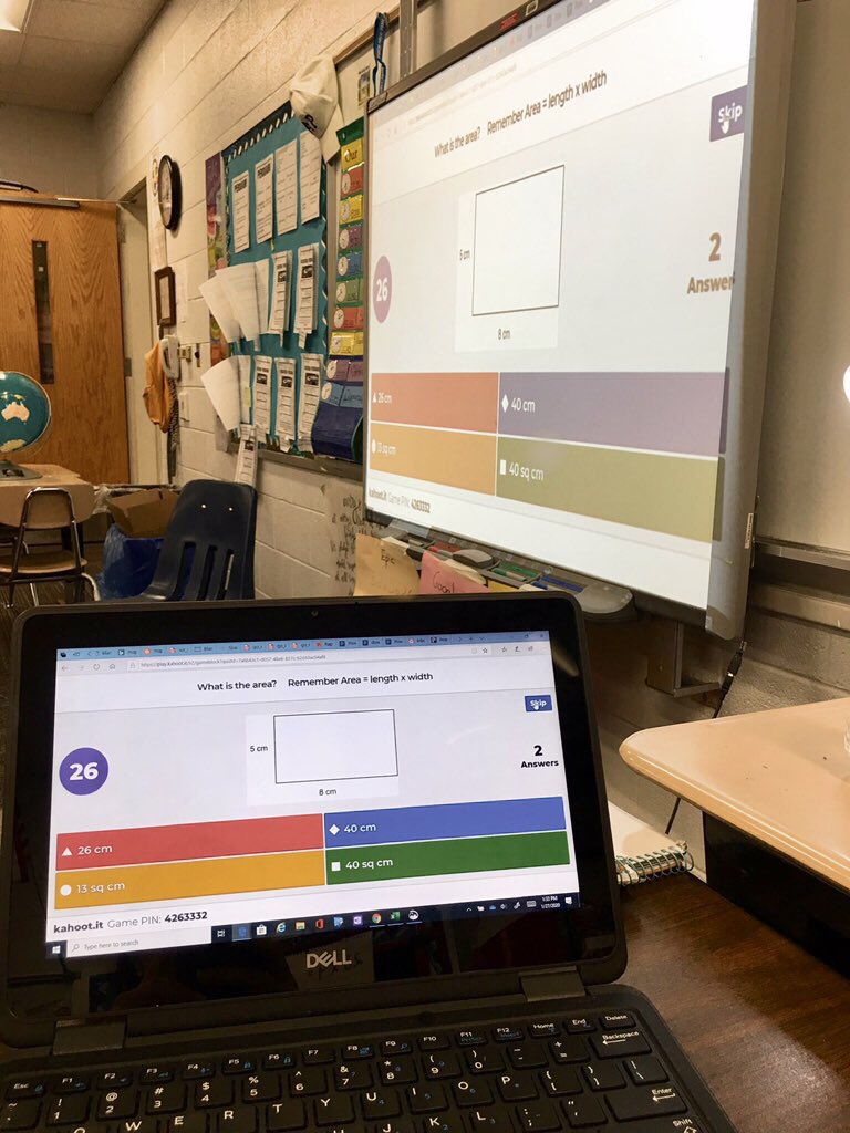MarinaDoaPozo's tweet photo. Reviewing concepts using @GetKahoot .What an amazing way to engage my students! #Fourthgraders #DualLanguage #funlearning #21stcenturylearning #technologyed #SpanishteacherintheUS #teachersneverstoplearning @AverysCreekRams @BuncombeSchools @TeachWithEPI https://t.co/kIgNt18Thz