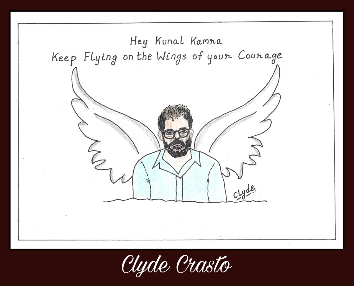 Clyde_Crasto's tweet photo. Hey @kunalkamra88 
Keep Flying on the Wings of your Courage.
#kunalkamra https://t.co/fETZPT32nI