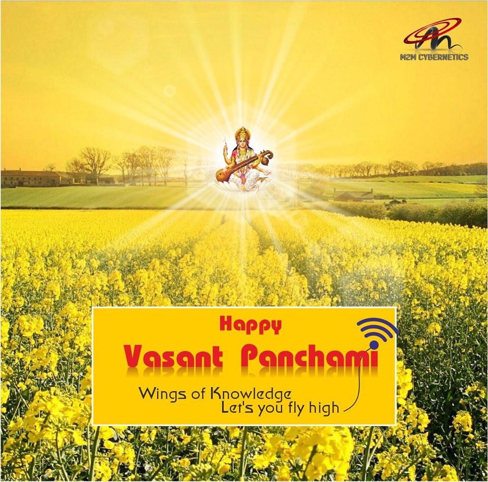 M2mCybernetics's tweet photo. May the vibrancy and warmth of this auspicious occasion up your life with joy, gaiety, and happiness. #HappyVasantPanchami.

#BasantPanchami2020 #SaraswatiPuja #M2MCybernetics #DigitalIndia #SmartIndia #MadeinIndia #GrowthofIndia https://t.co/7WtuLpTCsH