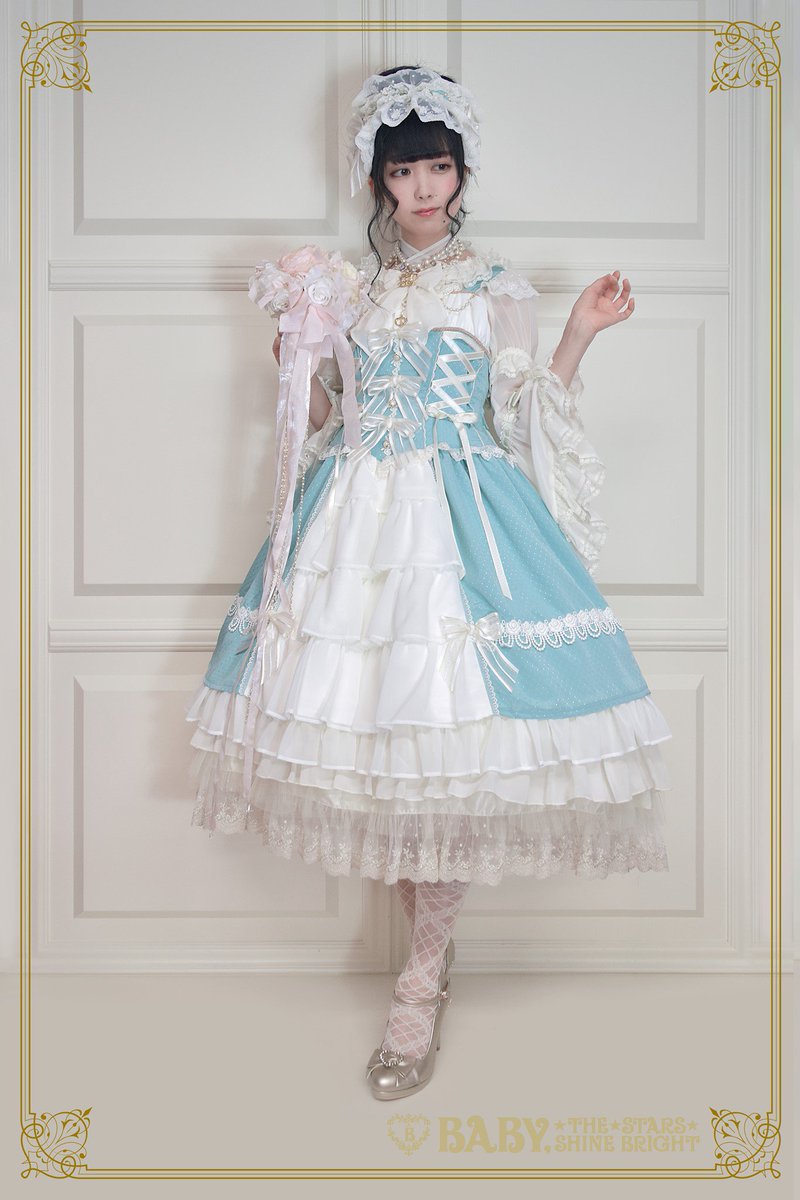 BABY☆ミカエルの祝福JSK&ヘッドドレス えんじ×生成 | viratindustries.com