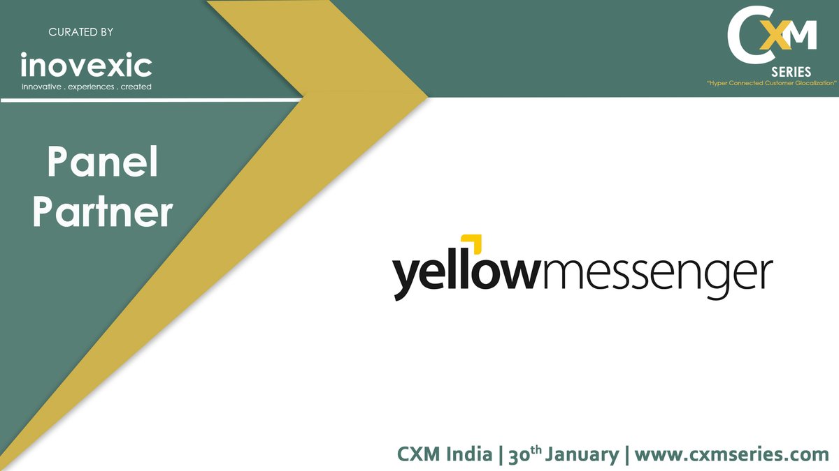 CxmSeries's tweet photo. @CxmSeries is proud to associate with @YellowMessenger as a Panel Partner at CXM India.
 
CXMSERIES 2020 | Jan 30th 2020 | Courtyard by Marriott Bangalore

To know more &amp; participate: https://t.co/jQsROEhBhQ
Whatsapp: https://t.co/HVUkVzgMZk

#CustomerExperience #cxmseries2020 https://t.co/pXJIAlkRCo