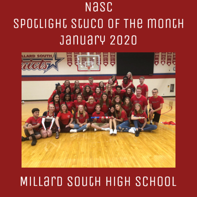 Congratulations to Millard South High School for being named the NASC Spotlight StuCo of the month! Millard South has done an incredible job this year! This year they have worked on many projects regarding mental health, Make-A-Wish, and making an impact in their community.