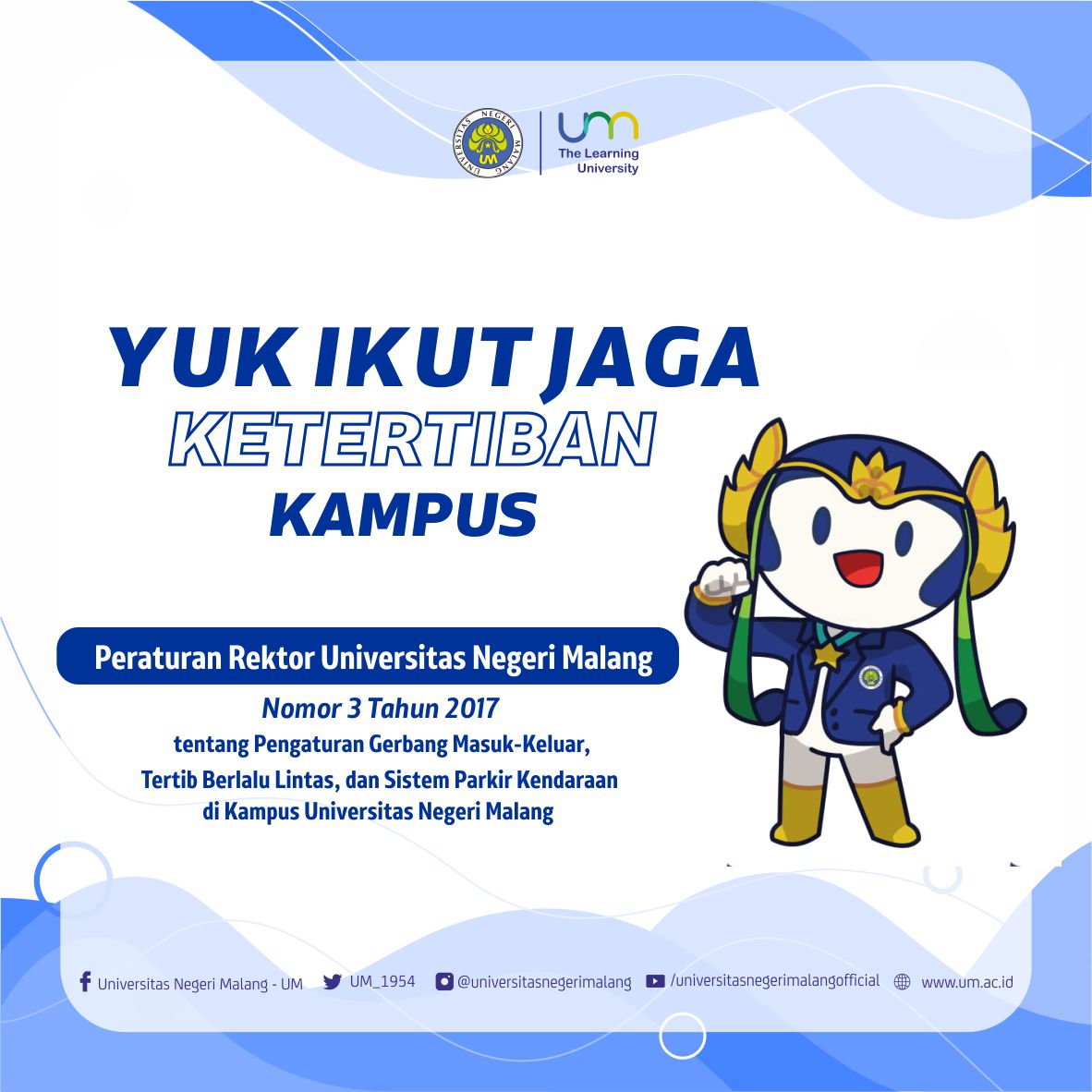 UM_1954's tweet photo. Selamat siang #CivitasUM π
.
Berikut merupakan informasi pengaturan gerbang masuk-keluar, tertib berlalu lintas, dan tertib parkir kendaraan di Kampus UM. Harap diperhatikan, dipatuhi, dan dijalankan ya π
.
#UM #UniversitasNegeriMalang #TheLearningUniversity #LPTK #Kemdikbud https://t.co/QA0jeDeTPd