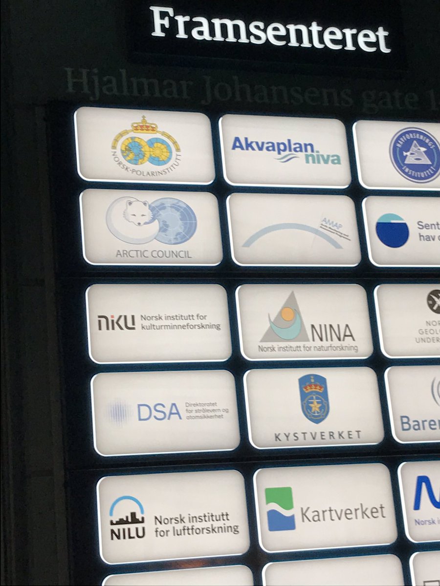 PVuorimaki's tweet photo. A very very kind Norwegian soul let me in to the Fram Centre from the freezing cold so that I can wait inside for the @ArcticCouncil ... which will begin in 1.5hrs. Look forward to day’s important discussions. https://t.co/Q9fnxA4PHK