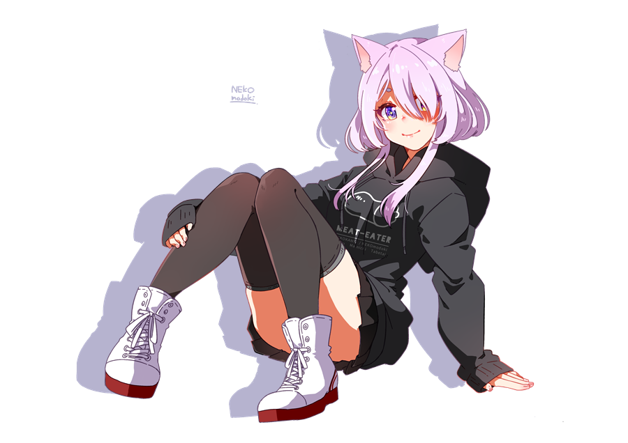 「この子はくらげみたいな髪の毛なのでくーちゃんといいます 」|猫もどき🍖AIねこもどきのイラスト