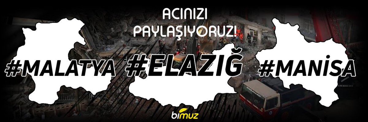 Türkiye'de meydana gelen şiddetli depremler sonrasında hayatını kaybeden vatandaşlarımıza Allah'tan rahmet, yakınlarına sabır, yaralılara acil şifalar diliyor ve tüm Türkiye'ye geçmiş olsun dileklerimizi iletiyoruz.
#bimuz #elazığ #elazığdeprem #malatya #manisa #depremler