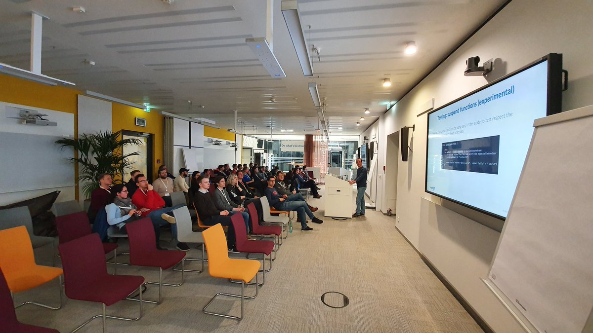 AlexStark83's tweet photo. We had a great Mobile Development #Meetup in #Karlsruhe at @LogMeIn. Thanks @space8480 and @IgorKhvostenkov for the great talks about #Kotlin https://t.co/K7sXd1dqKU