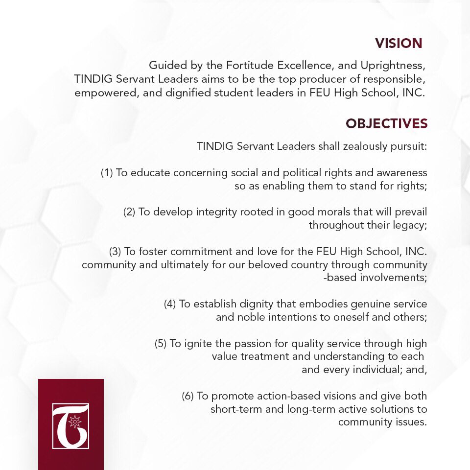 FEUHSCOMELEC's tweet photo. TINDIG Servant Leaders | @tindigfeushs https://t.co/DzvodsGHcP