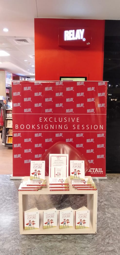 RelayIndia's tweet photo. #RelayAuthorSigning by #DeepeshMehta for his book " Power Your Child's Financial Future " conducted successfully at Relay India - Travel Retail Services Pvt Ltd. @BLRAirport . Grab your copy now. Thanks @CNBCTV18Live . https://t.co/at0RSnctCj