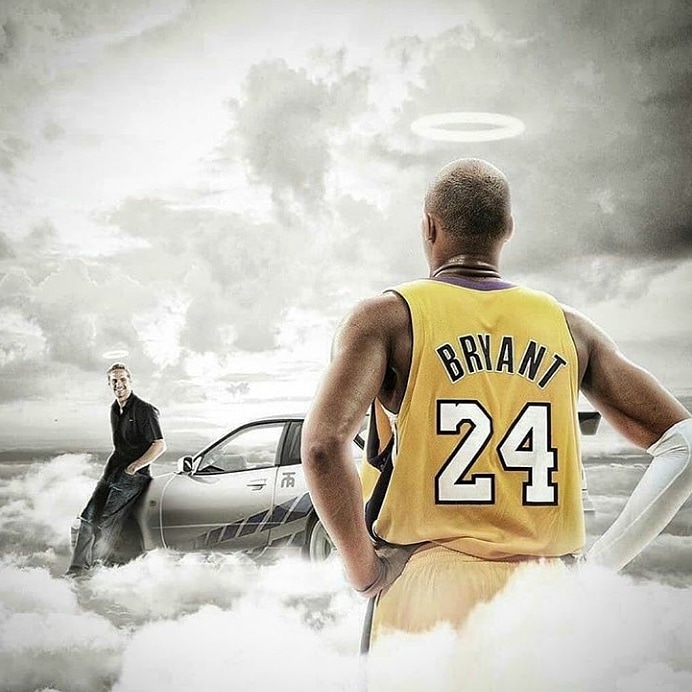 CamHigh4's tweet image. A movie legend and now a sports legend....Gone 😭💔
#PaulWalker #FastandFurious
#TheBuster   #KobeBryant  #LosAngelesLakers #BlackMamba