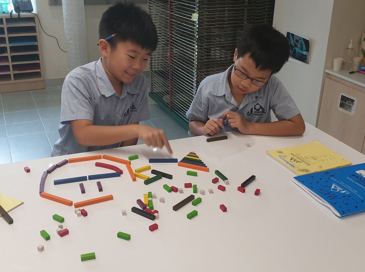 #NISTis having fun in Maths! <a href="/Y5NIST/">Y5NIST</a> students challenging their addition, subtraction and pattern knowledge with the #cuisenairerods 100 FACE #challenge!  "Here is my thinking, I added a moustache and tongue to make 100" 😋 Thank you <a href="/Katherineqi/">Katherine Williams</a> <a href="/AMSIschools/">AMSI Schools</a> for the #Inspiration
