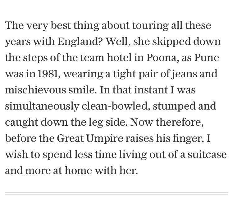 Vitu_E's tweet image. Scyld Berry on his 43 years touring with England is wonderful: telegraph.co.uk/cricket/2020/0…

The last paragraph is really quite something. He’s always been a card-carrying romantic and the hardest thing about touring is leaving love behind. 

Enjoy it all, @scyldberry ❤️
