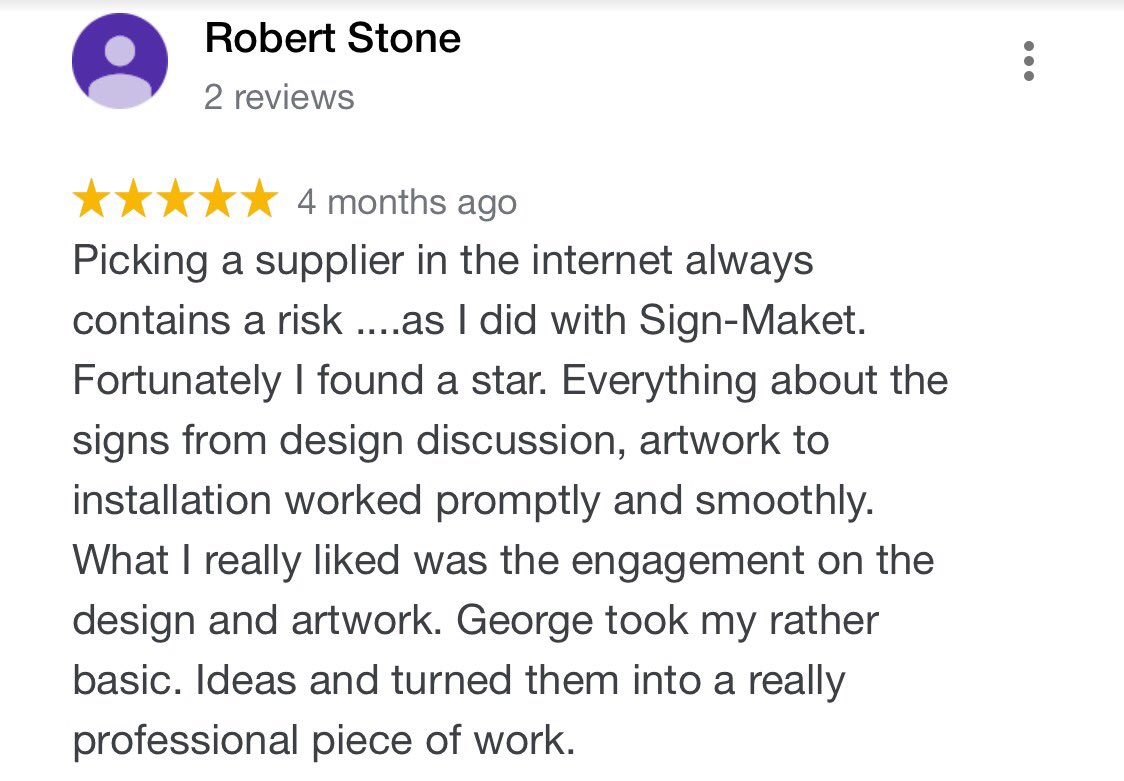 SignMakerDotCo's tweet image. Another of our five star Google reviews! 

#signage #signs #design #sign #advertising #graphicdesign #branding #signboard #signagedesign #banners  #printing #graphics
