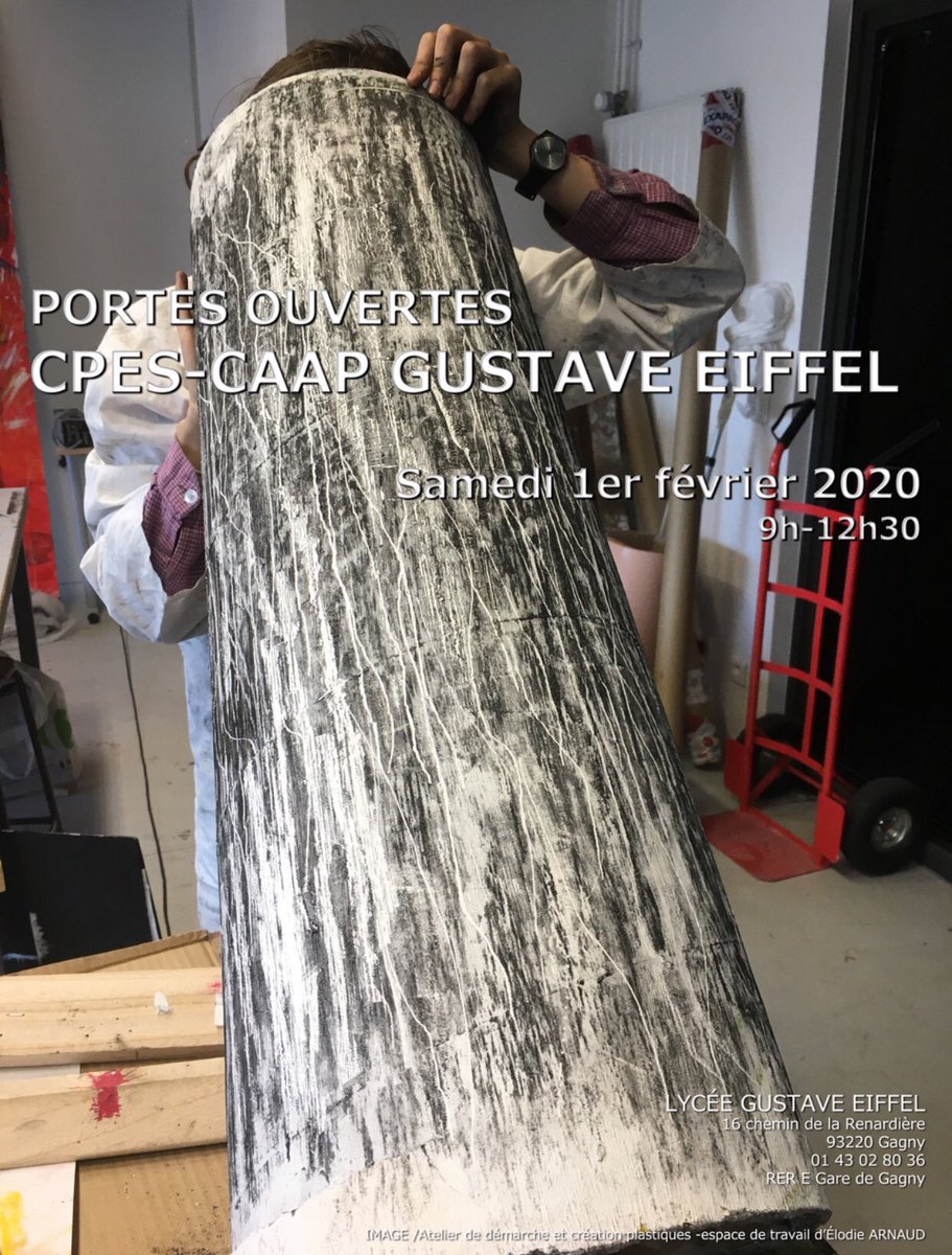 SICARTB's tweet photo. 🚨🚨🚨Venez nombreux à la #JPO de la #CPESCAAP Classe Préparatoire aux Études Supérieures - Classe d’Approfondissement en #Artsplastiques du #Lycée Gustave Eiffel à Gagny @AcCreteil Samedi 1er Février 2020 de 9h00 - 12h30 ▶️https://t.co/GSeOLFT3g6 @igartsplastique @saiocreteil https://t.co/EWrbTHNofz