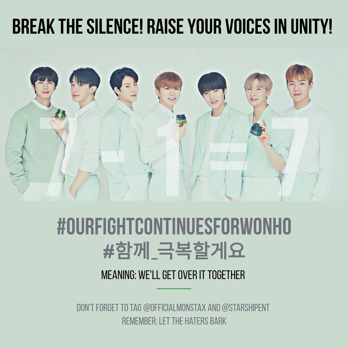 2020012912pm KST onwards169th Hashtags @OfficialMonstaX  @STARSHIPent  #OurFightContinuesForWonho #함께_극복할게요