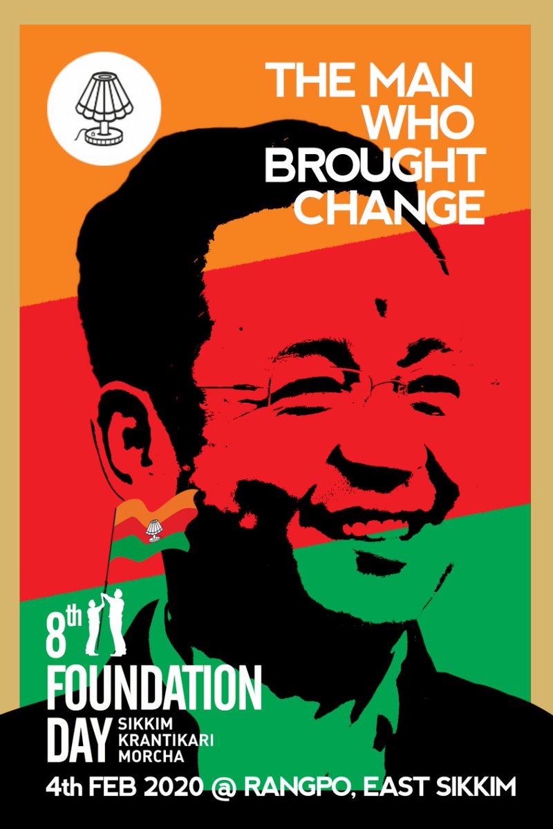 KrantiSikkim's tweet photo. #ProudKrantikari #JaiSikkim #JaiHind #JaiSKM

#INVITATTION

Let us all assemble at Rangpo Playground on 04 Feb 2020 and show our #Gratitude and #Support to the man who brought Parivartan / Change in Sikkim.

#JaiGolay https://t.co/tqIP5EUob0
