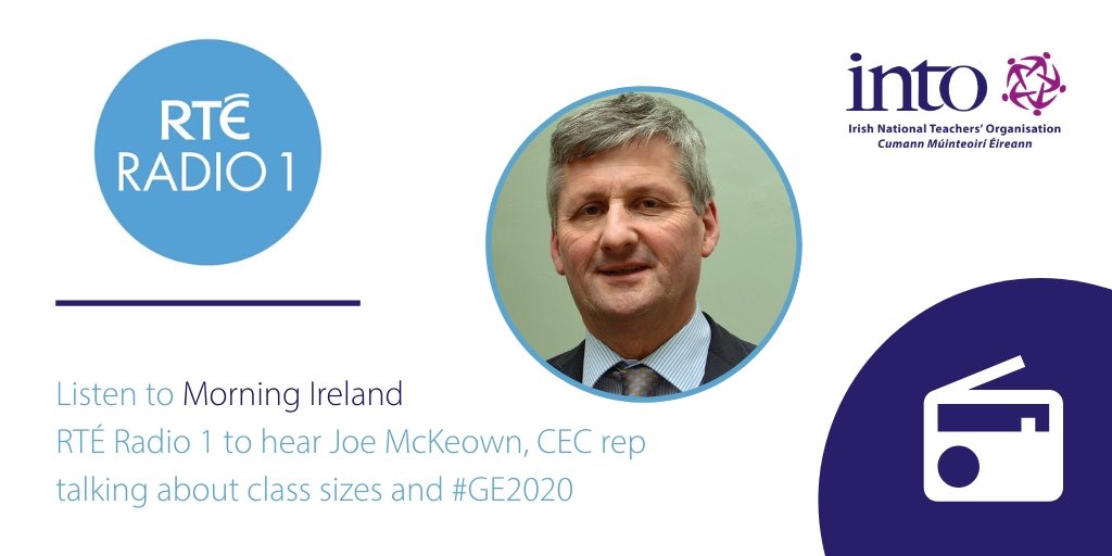 INTOnews's tweet photo. Overcrowded class sizes represent the trolley crisis of primary education - Joe McKeown, CEC Rep speaking on @MorningIreland. It’s time to reduce class sizes! #WhereFuturesStart #GE2020 https://t.co/Qhz129HhTW