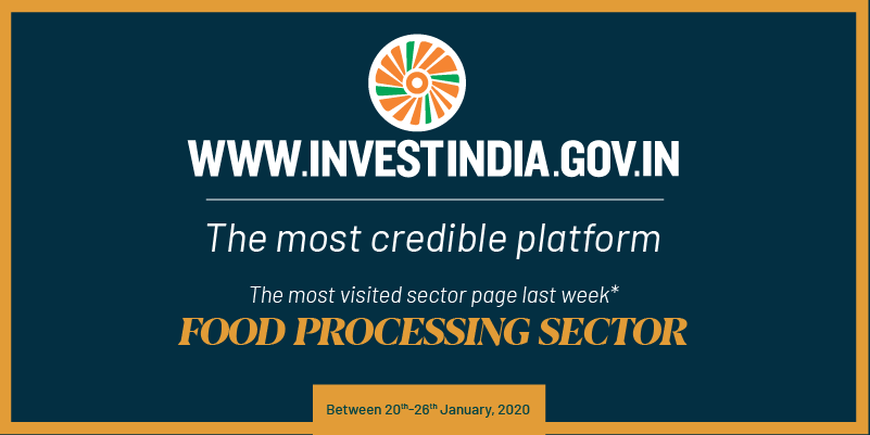 investindia's tweet photo. #SectorOfTheWeek
Food Processing sector was the most visited sector page last week on @investindia's website - the most credible platform for investment information. Explore more about this sunrise sector. Visit https://t.co/oUyUHL3rM2 NOW! @MOFPI_GOI @HarsimratBadal_ @DIPPGOI https://t.co/bqCbn4wmex