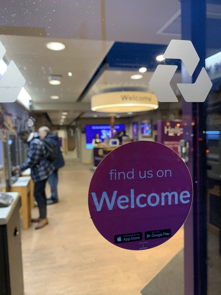 This is the door looking in with our Welcome sticker in the window next to NatWest logo. It’s fab seeing this on doors.