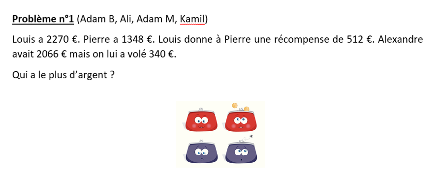 Cm1cA's tweet photo. Bonjour la classe de CM1 de l'école Mers Sultan. Voici les petits problèmes que nous vous avons préparés. @CM1AMS #classe_chercheur Bonne résolution ! #OSUIPedagogie #Twitmaths #Cycle3 https://t.co/PMxZEELoP2