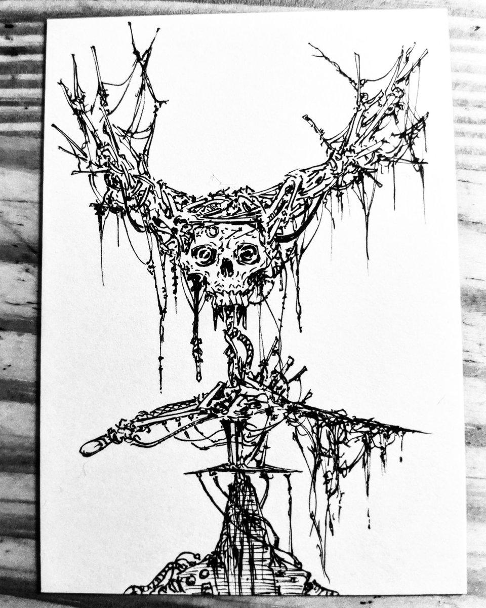 JLcomics's tweet photo. "If you want to get a good signal this far out, you gotta leave a little meat on the bone"
--Late night #darkhardware sketch card. https://t.co/kkkdjJF2K6