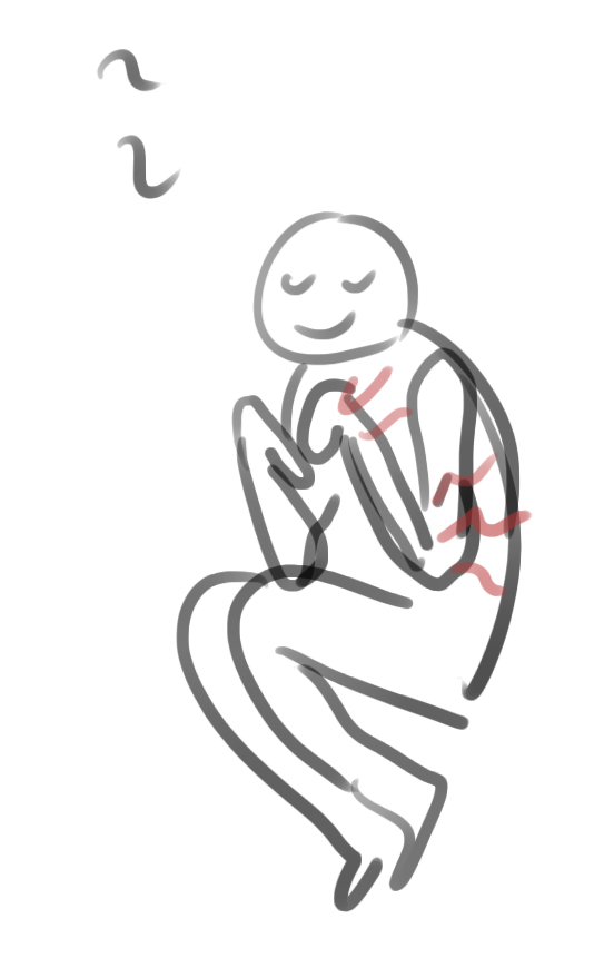 @applestrudelz @kipkune have a horrible drawing of mine, that hopefully explains it somewhat. the nerve can also be irritated by your sleeping position. (second image)