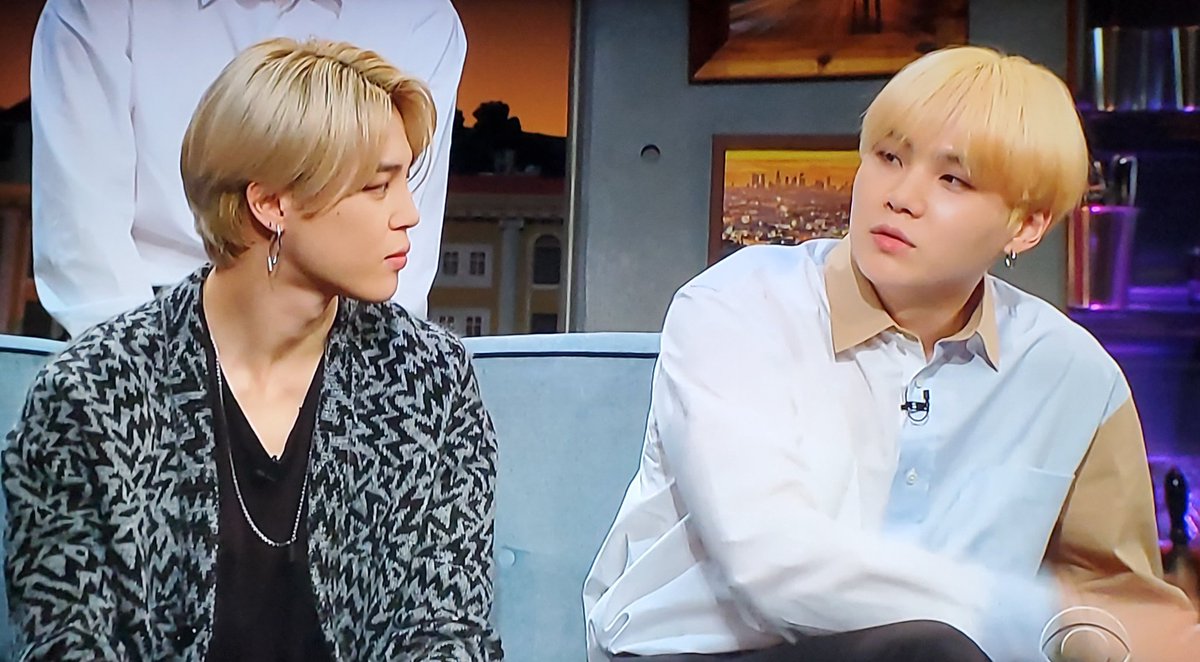 Day 28) Aha it's 12 am ahain and i have another diploma exam tmr, but  #BTSxJamesCorden was today and i really loved it, i love james and how he treated them and made them feel comfortable and welcome aaaa, also yoonmin sat beside each other :")