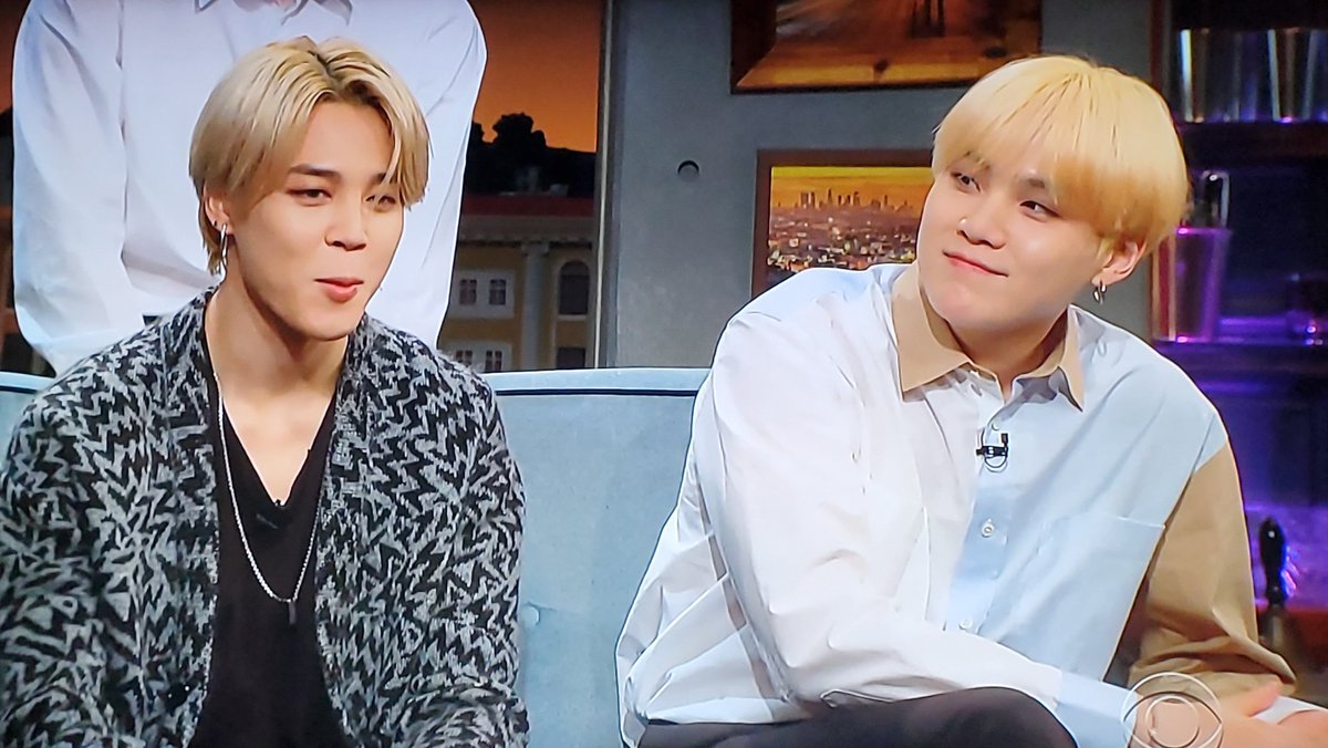 Day 28) Aha it's 12 am ahain and i have another diploma exam tmr, but  #BTSxJamesCorden was today and i really loved it, i love james and how he treated them and made them feel comfortable and welcome aaaa, also yoonmin sat beside each other :")