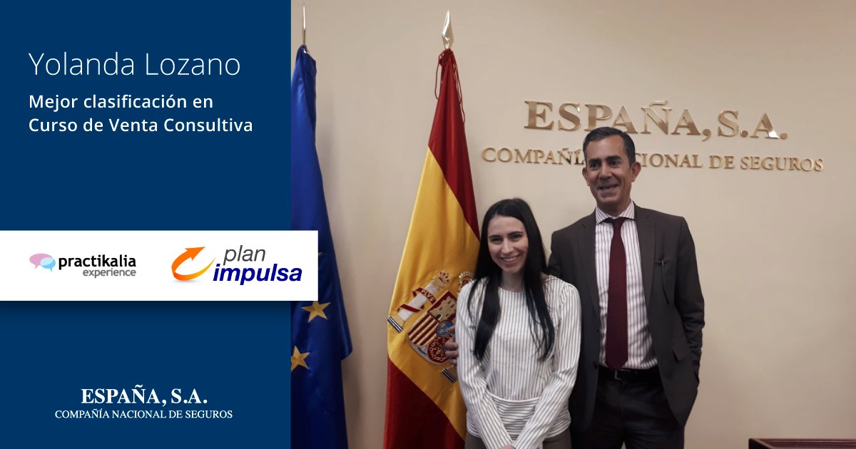 espanasa1928's tweet photo. Yolanda Lozano fue nuestra invitada a las reuniones de enero tras obtener la mejor clasificación en el Curso de Venta Consultiva de @Practikalia en 2019. Orgullosos de nuestro equipo de jóvenes en el #PlanImpulsa. @yolitolentino https://t.co/AlGJROsg1w