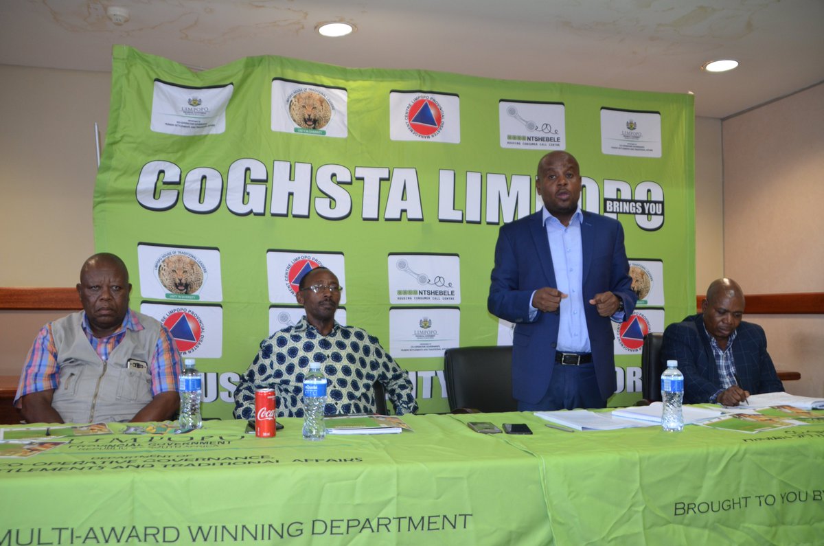 LCoGHSTA's tweet photo. MEC is meeting with Capricorn District Senior Traditional Leaders at Polokwane CoGHSTA Hensa Towers as part of his District Roadshow where they discuss service delivery and also giving insight on how the District Development Model will be rolled in their communities.
#khauleza https://t.co/ZAq7oPfgO3
