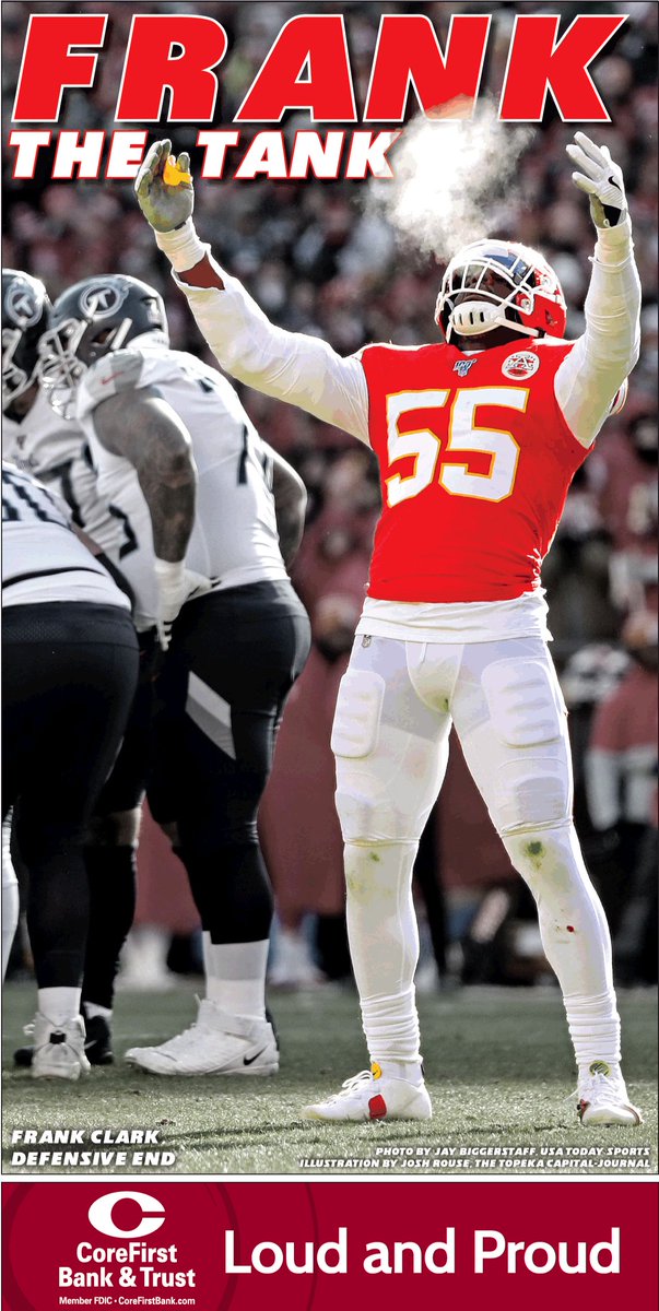timbisel's tweet photo. ... and today with #Chiefs defensive end Frank Clark. Still to come: Chris Jones, Tyrann Mathieu, Travis Kelce and possibly some guy named Mahomes. #corefirst https://t.co/n7D3ewr7Q3
