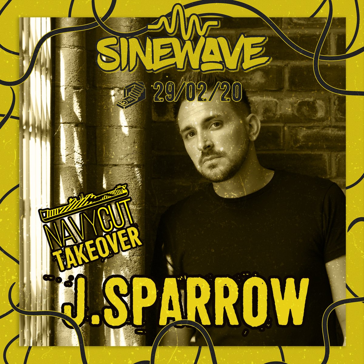 SineWaveHUD's tweet photo. We've got @_NAVYCUT_ docking port at @BASSmentHUD on Feburary 29th! 

Come catch label head J.Sparrow showcase the Navy Cut sound alongside Surreal and Fiend in a 2 hour B2B! 

Ticket link in our bio! https://t.co/eCDBOiOr3Y