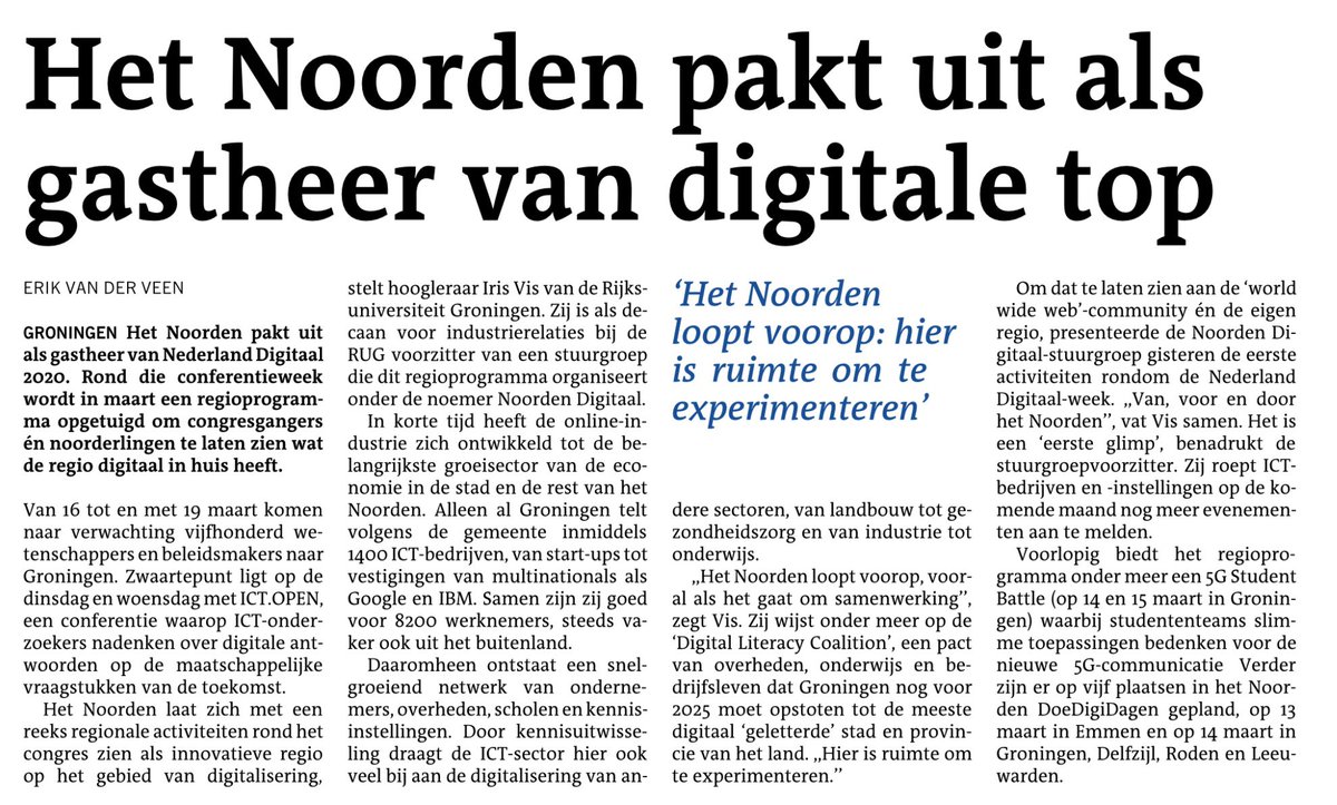 Het Noorden gastheer digital top! <a href="/basbaalmans/">Bas Baalmans</a> <a href="/HassertFred/">fred.hassert</a> <a href="/WietskeDegen/">Wietske Degen</a> <a href="/marconidejong/">Marco de Jong</a> <a href="/RUG_IR/">Industry Relations - University of Groningen</a> @UniGroningenFEB <a href="/univgroningen/">University of Groningen</a> <a href="/samennoord/">Samenwerking Noord</a> <a href="/NoordOnline/">NOO</a> <a href="/IT_Academy_NN/">IT Academy Noord-Nederland</a> <a href="/NP_Kasteel_gro/">Noorderpoort IT & digitaal vakmanschap</a> <a href="/MarjaDoedens/">Marja Doedens</a>