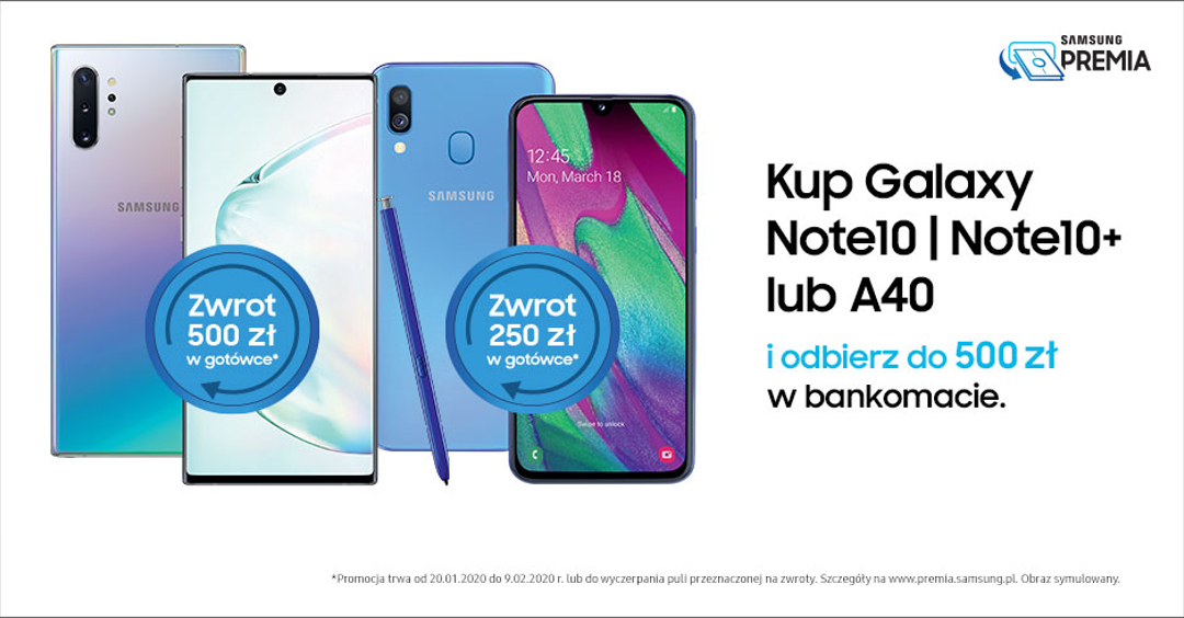 ALSENpl's tweet photo. Kup Samsung Galaxy Note 10 I Note10+ lub A40 i odbierz do 500 zł w bankomacie! 💰
Szczegóły: https://t.co/Zqdn5jGfcP https://t.co/idl0dWfFeF