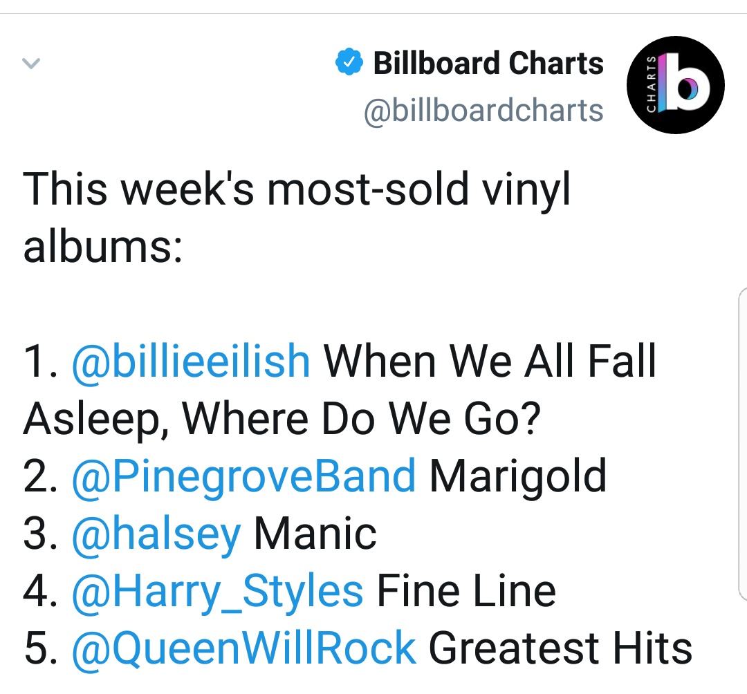 Even tho its almost been two months and so many popular albums came out lately, "Fine Line" was the fourth best selling vinyl in the US this week and sixth best selling album in pure sales.