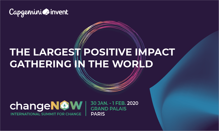 Capgemini's tweet photo. We are strengthening our actions for the planet and society. After #WCS19 we will be present at the @changeNOWsummit to discuss with different actors of change, how to respond to the challenge of global warming. Find out more at https://t.co/O3tAaZ36yp #ChangeNOW2020 https://t.co/8HePOfCzc8