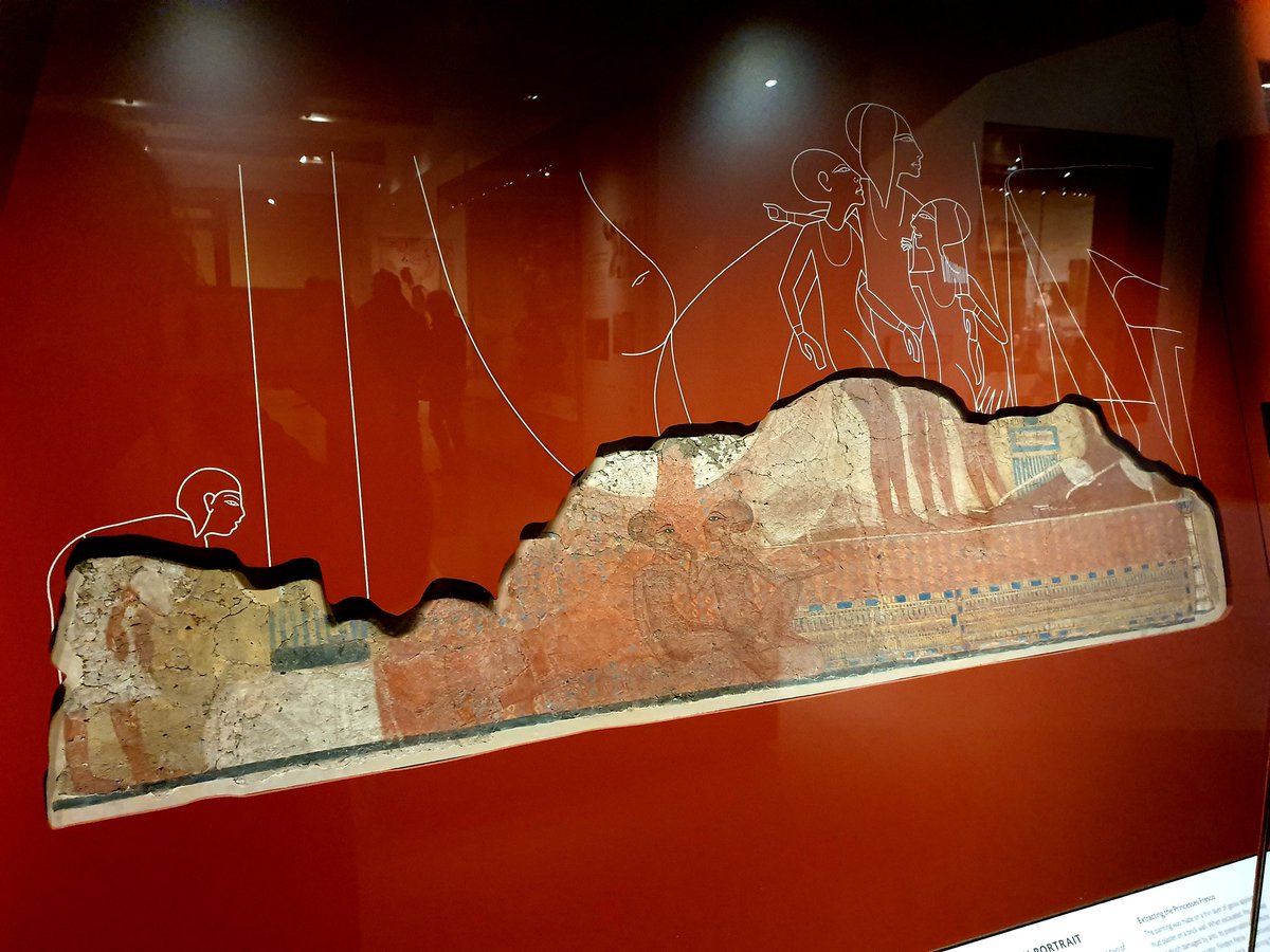 WinchesterHist's tweet photo. #TeamAshmolean not a toy, but how about children? Fragment of a wall painting from a royal dwelling at Tell el-Armarna depicting five of the six daughters of Akhenaten and Nefertiti (the legs in the centre and two seated in the foreground). 1353-35 BCE. AN1893.1-41(267). https://t.co/BdefmERV1I