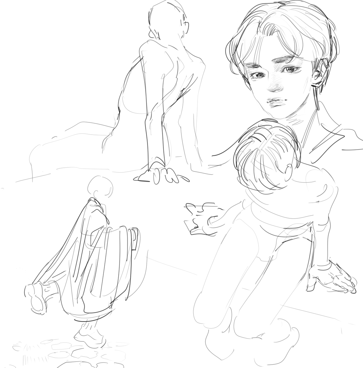sketches of @fullsunward 's markle au 